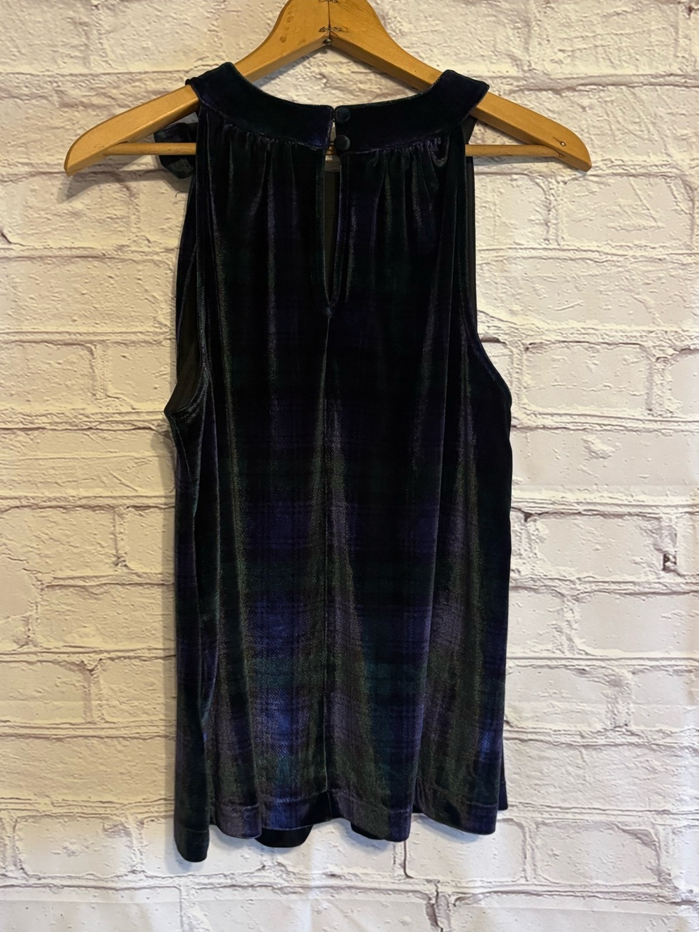 Vineyard Vines Black Velvet Tie-Shoulder Sleeveless Blouse - Picture 5 of 11